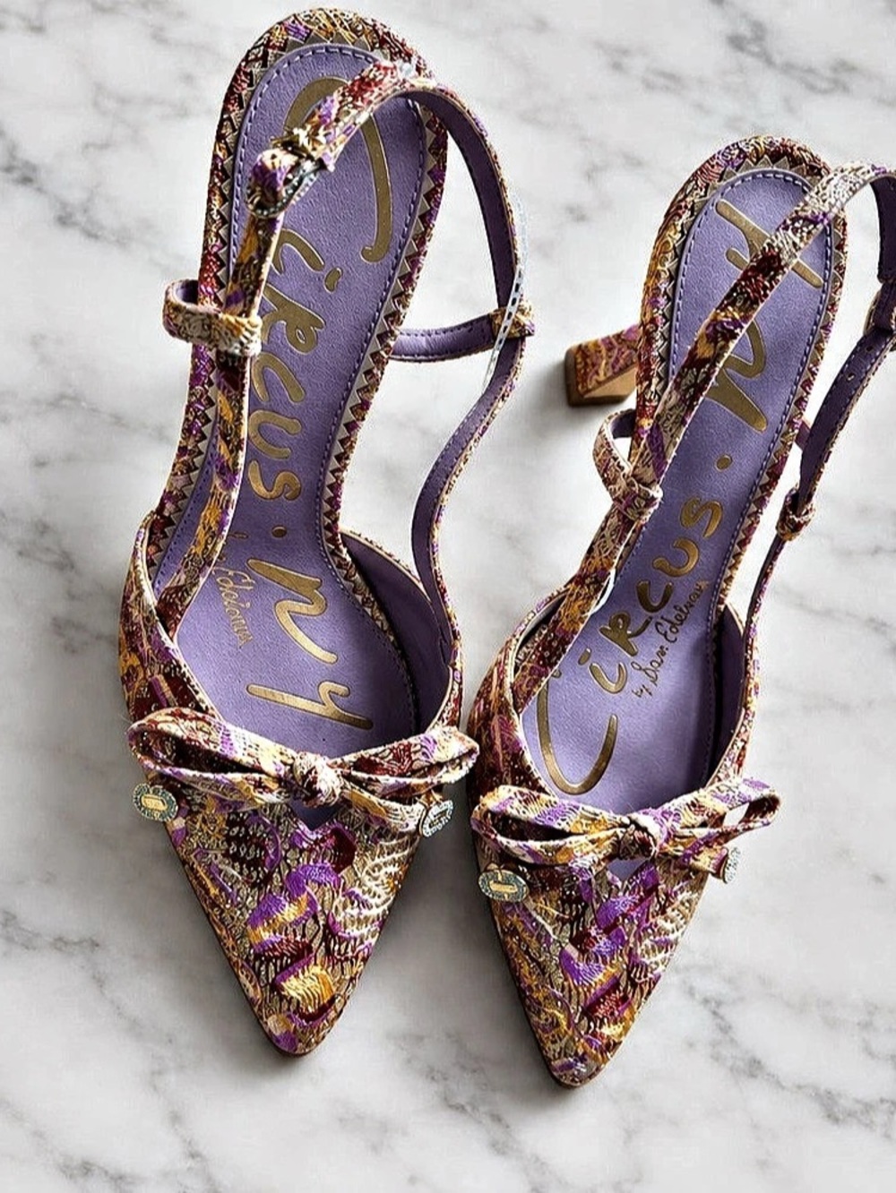 Circus by Sam Edelman Cyrus Purple & Gold Pointed-Toe Heels